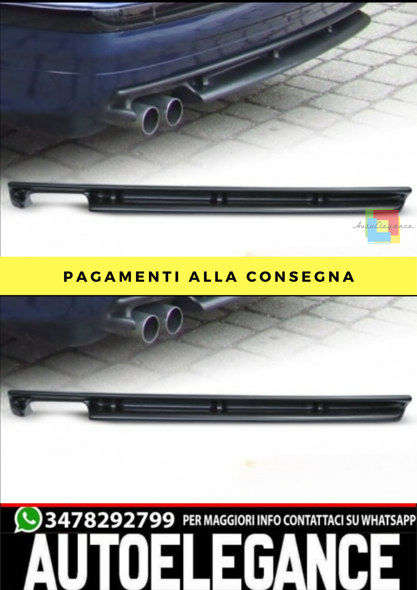 DIFFUSORE STILE VOTEX ADDATO PER BMW E36 12.90-08.99 SEDAN / COUPE