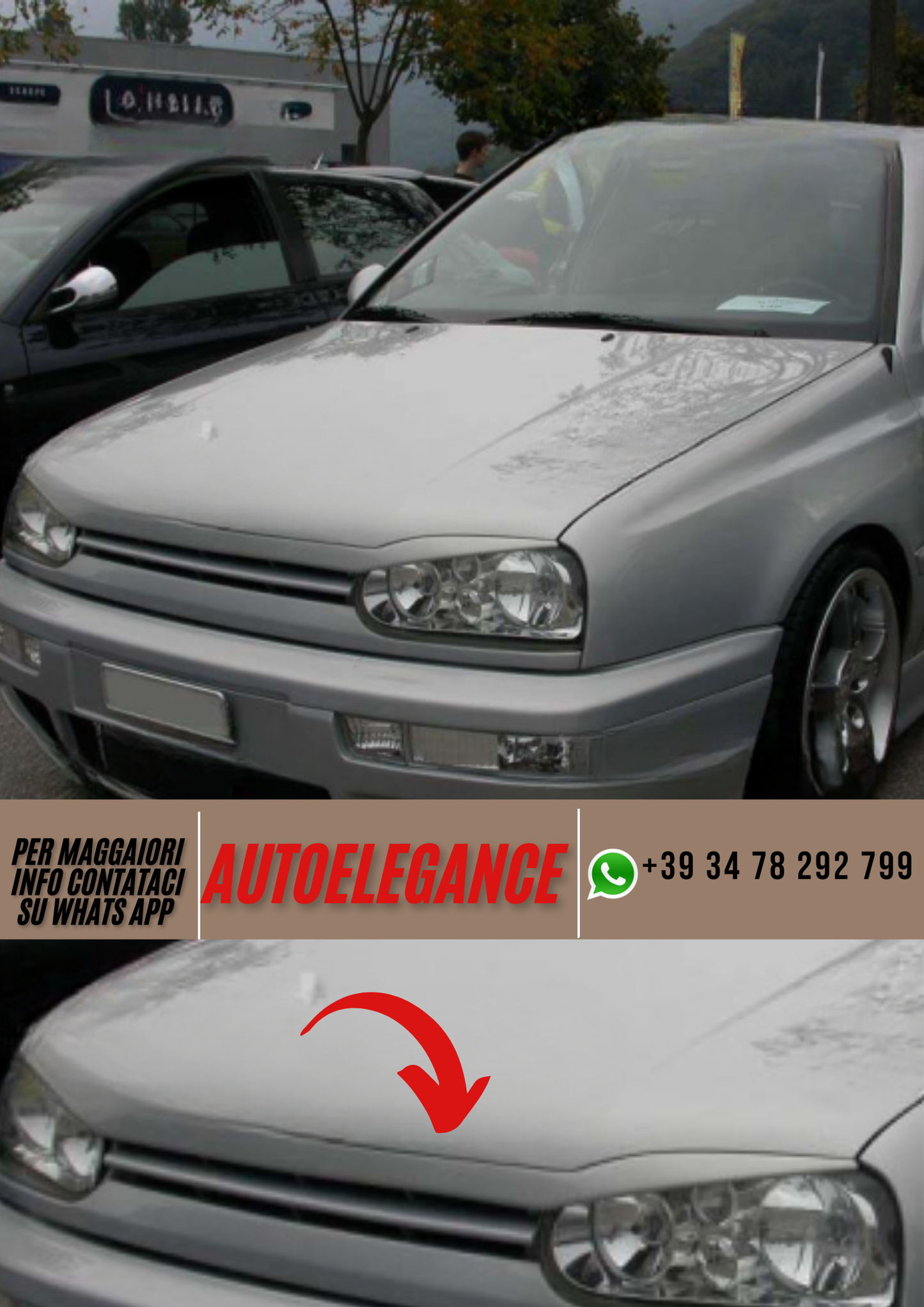 ❤️Sopracciglia Estensione del cofano ADATTO PER VW GOLF III ❤️