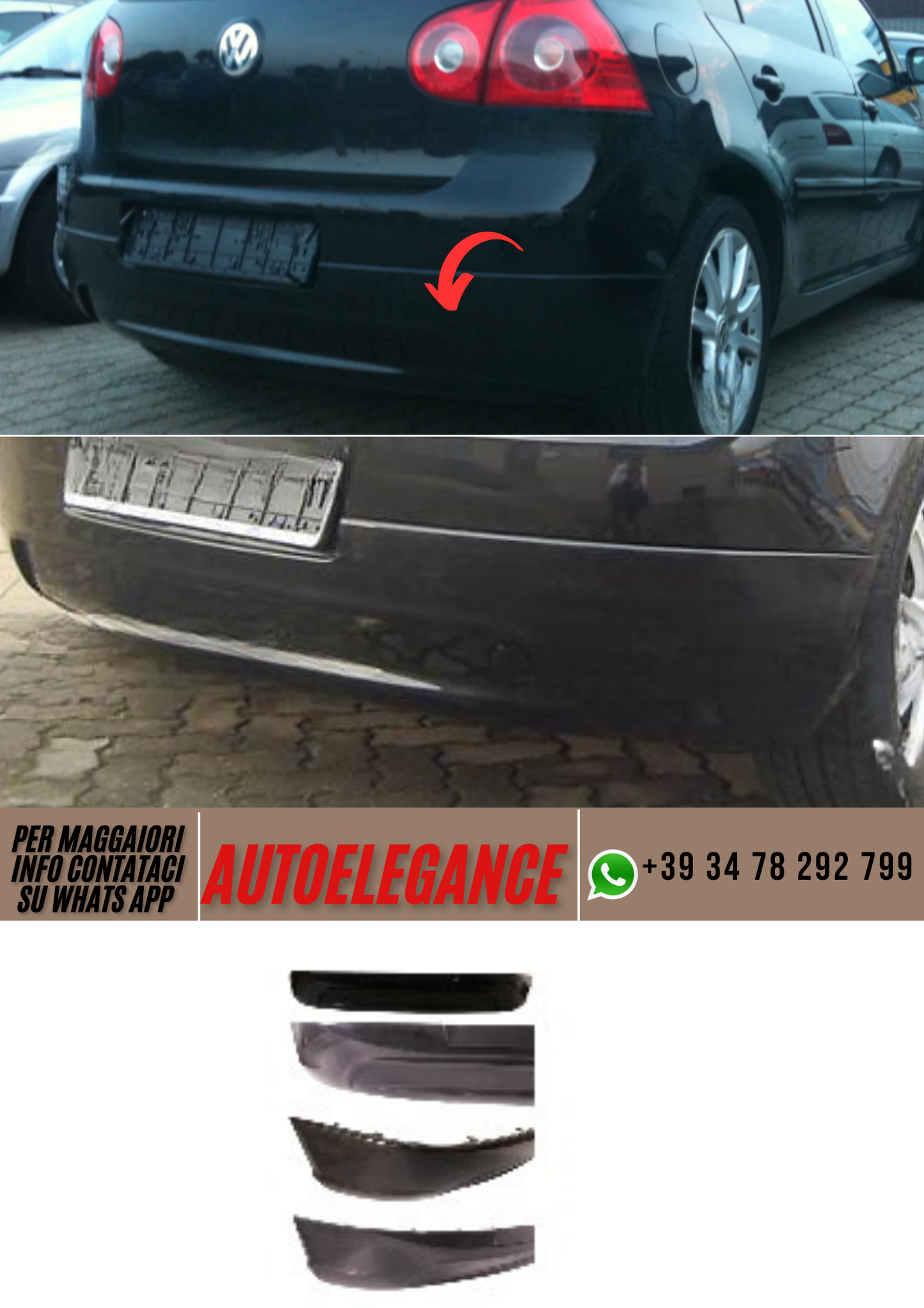 ❤️Spoiler paraurti posteriore ADATTO PER VW GOLF V ❤️