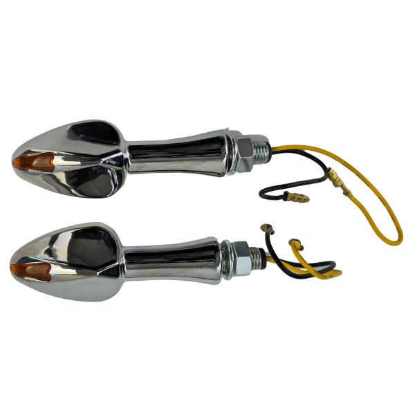 Set di indicatori di direzione a LED in vetro trasparente cromato universale per moto SPIRIT con E-Mark