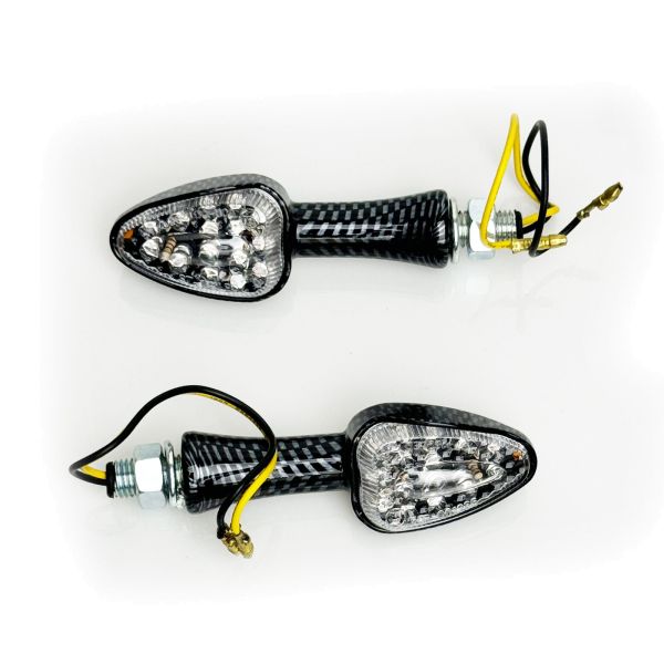 ⭐Universal Clear Glass LED Turn Signal Light Set for Motorcycle