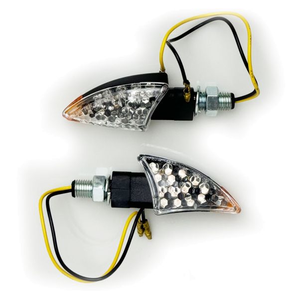 Set di indicatori di direzione a LED in vetro trasparente universale per moto BOW con E-Mark