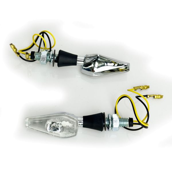 ⭐Set di indicatori di direzione a LED in vetro trasparente universale per moto