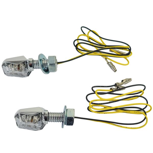 ⭐Set di indicatori di direzione a LED cromati per moto universali BLAST in vetro