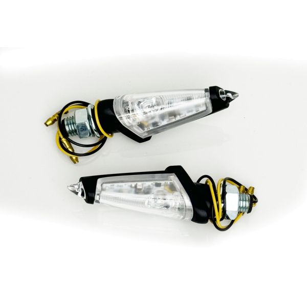 Set di indicatori di direzione a LED in vetro trasparente universale per moto CORTONA con E-Mark