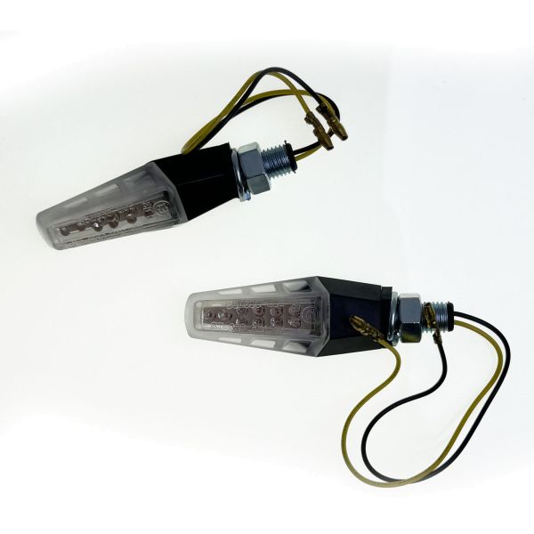 ⭐Set di indicatori di direzione a LED in vetro trasparente universale per moto