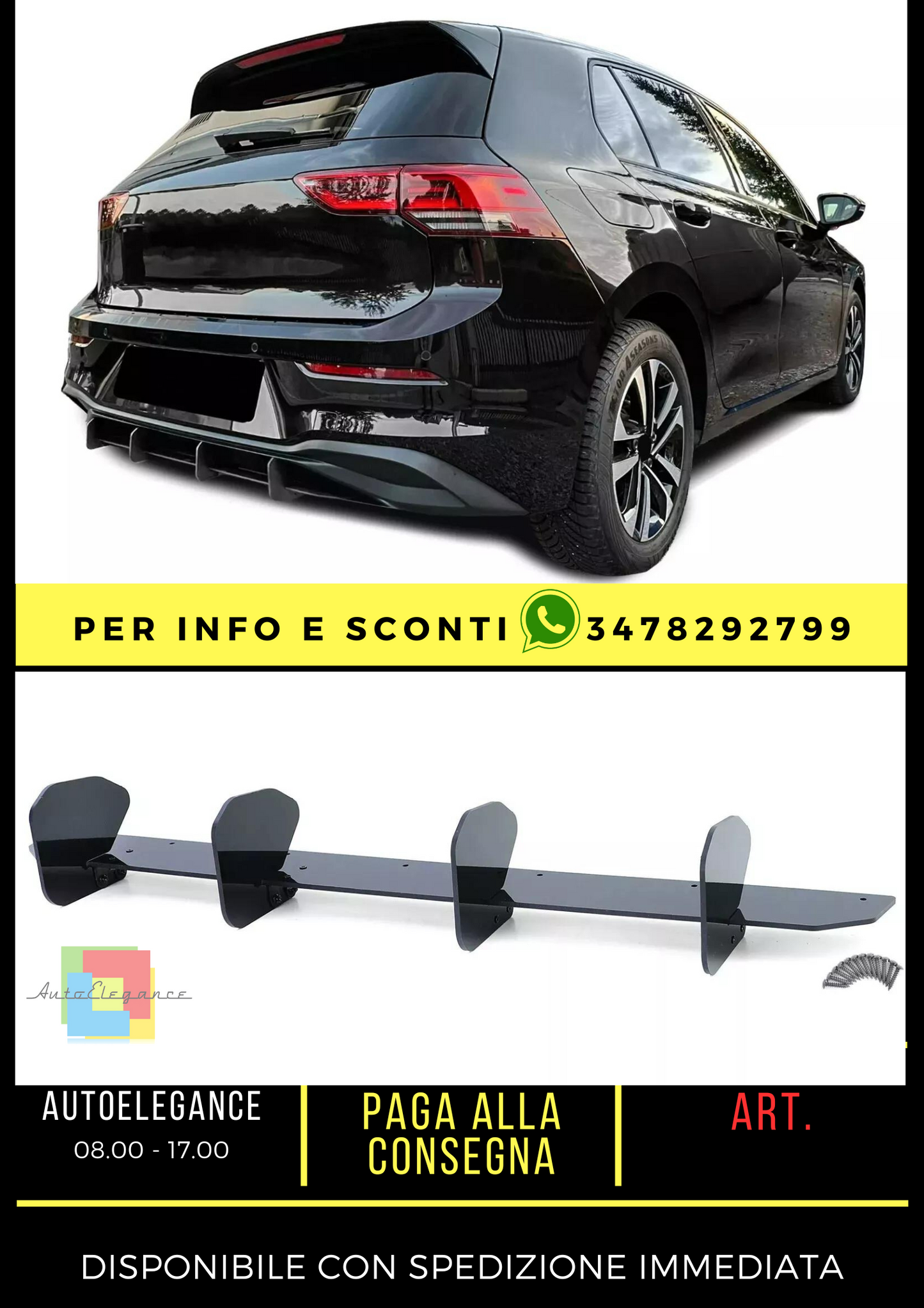 ✨Lug Performance Diffuser Cup Black for VW Golf 8 Sedan from 2020✨