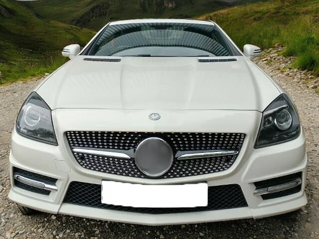 💎Griglia adatta per Mercedes R172 SLK 2011-2015 DIAMANT NERO LUCIDO💎