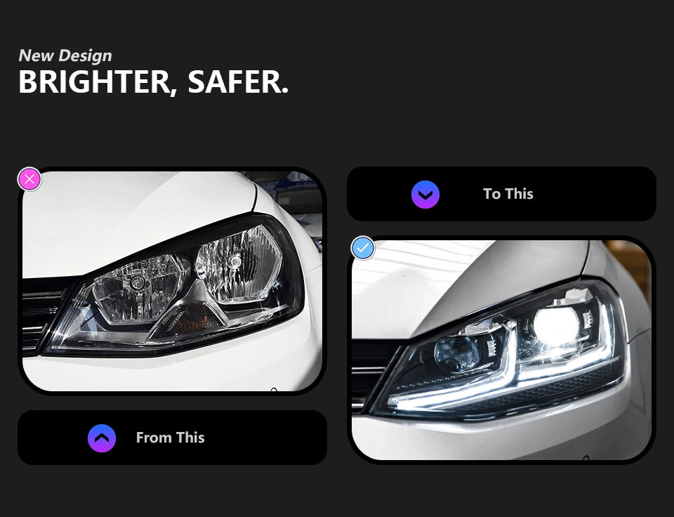 💫ART.3821 Fari Anteriori LED (dinamici) per VW Golf 7 MK7 2013-2016💫