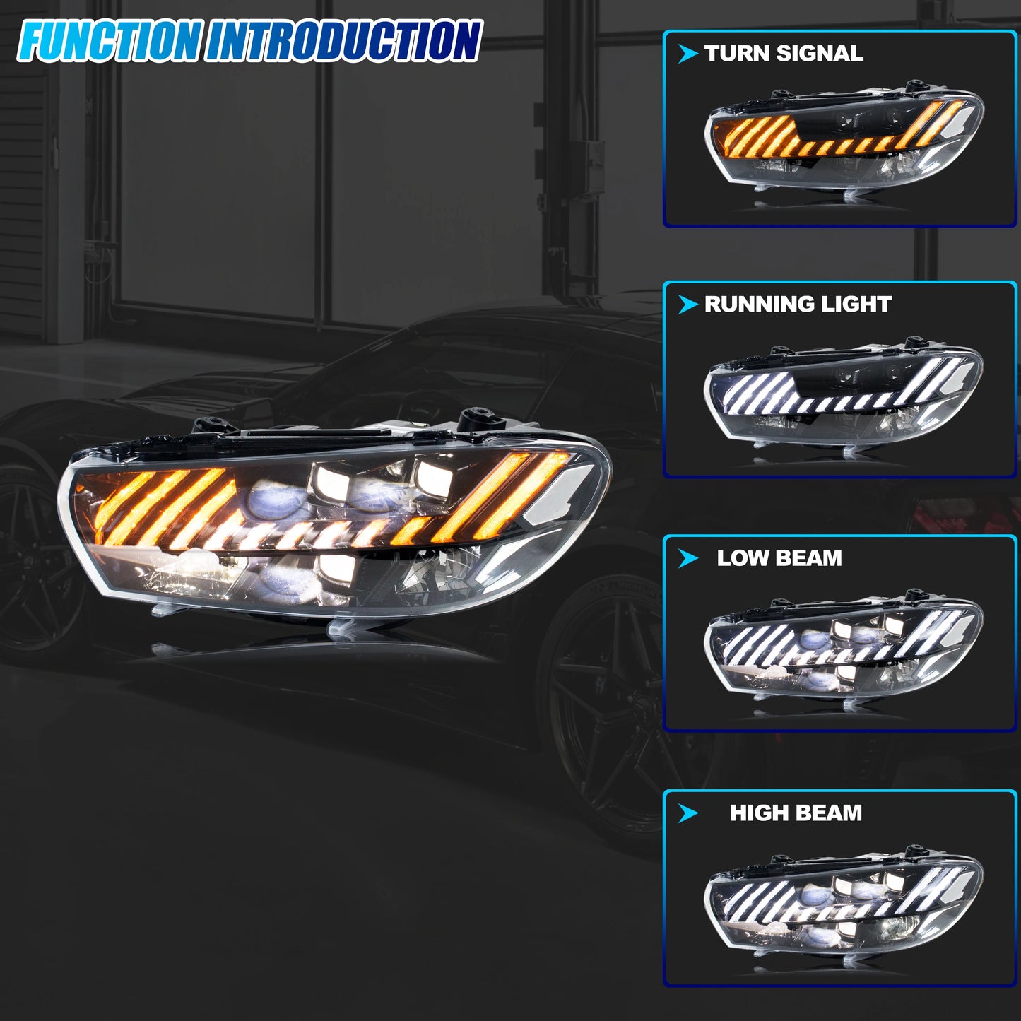 💫ART.8781 Fari Anteriori LED DRL per VW Scirocco 3 TSI / R 2009-2017💫