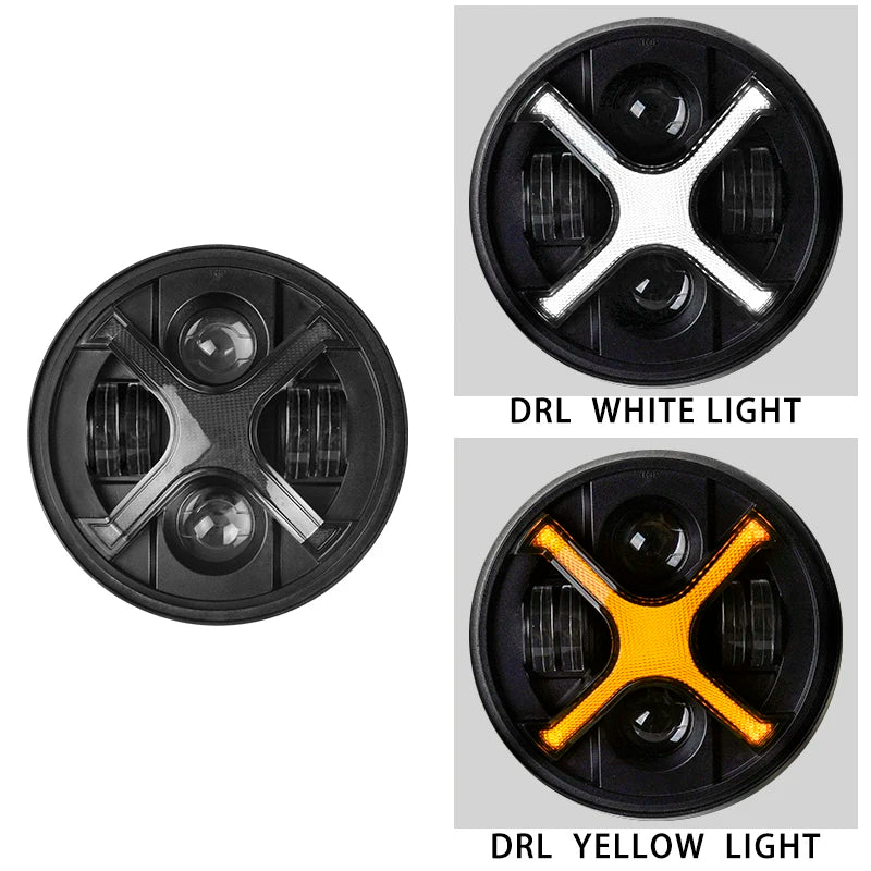 💫ART.4472 Faro LED fumé tipo X Luce con Luci Angel Eyes per Motocicletta 💫
