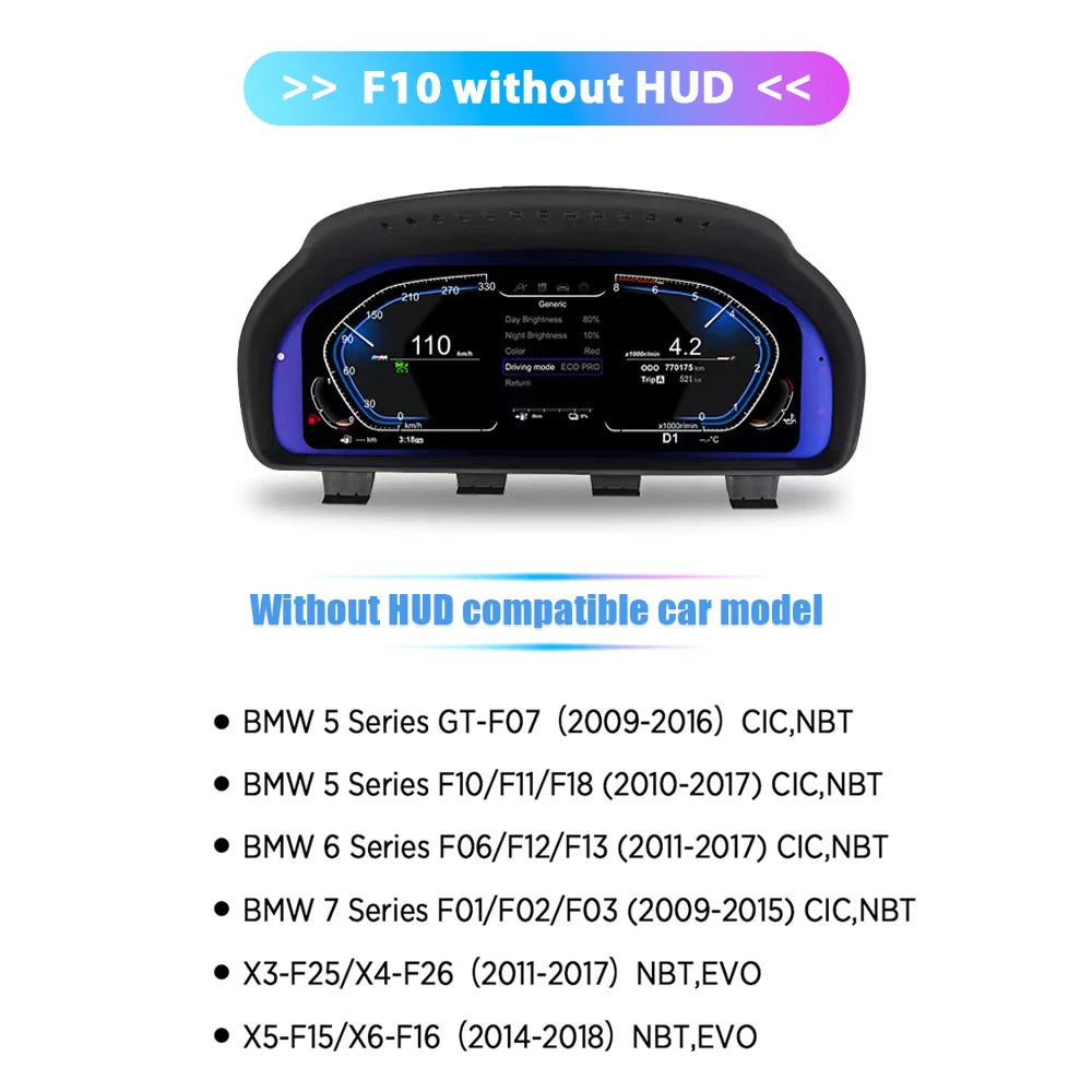 💫ART.5255 12.3 '' Virtual Cockpit LCD per BMW Serie 1 / 5 / 6 / X4 / X5 / X6💫