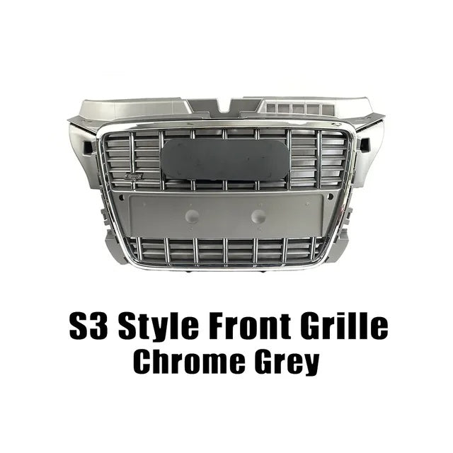 💎FRONT GRILLE SUITABLE FOR AUDI A3 8P 2008-2012 ABS GLOSSY BLACK 💎