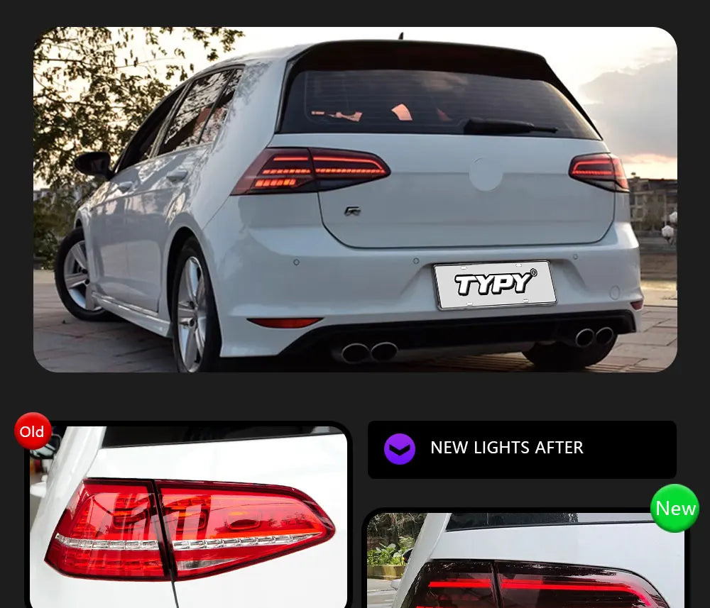 💎FARI ANTERIORI ADATTI PER VW Golf 7 MK7 Golf7.5 TSI STI 2013-2019 ROSSO💎