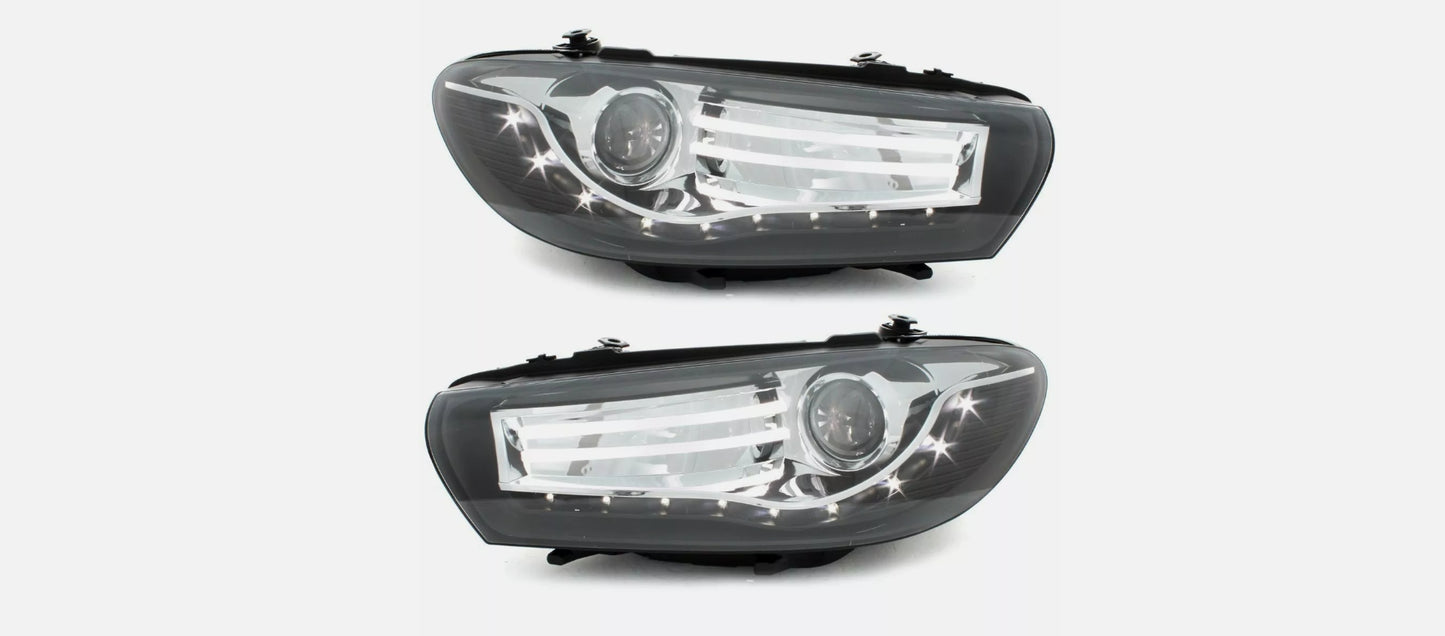 Fari per VW Scirocco 08-14 nero led luci di posizione Lightbar Depo set