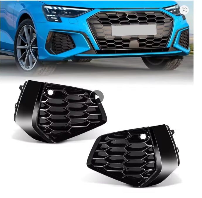 🔥ART.8854 GRIGLIA FENDINEBBIA PER AUDI A3 S-line 2021-2022-2023 NERO LUCIDO🔥