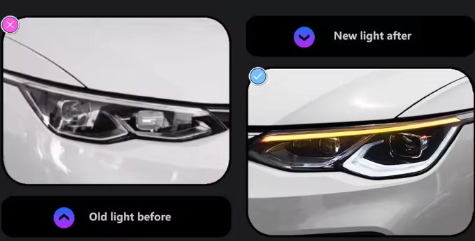 🔥FARI AKD PER Golf 8 21-24 DRL INDICATORI DI DIREZIONE, ABBAGLIANTI ANGEL EYE🔥