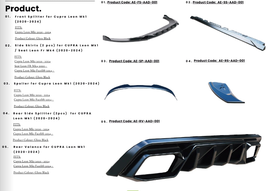 💫 Bodykit per CUPRA Leon Mk1 (2020–2024)💫