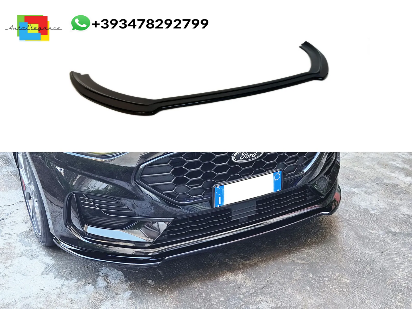 💕SPLITTER ANTERIORE V.1 Ford Fiesta Mk8 ST-Line Facelift NERO LUCIDO💕