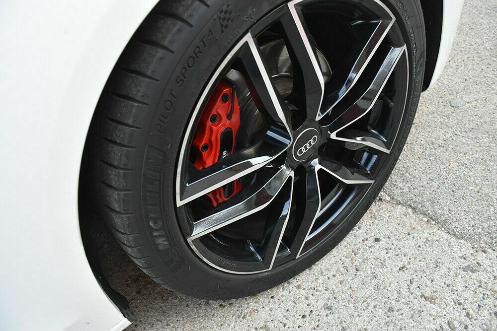 AUDI A5 SET 4x COVER COPRI PINZE FRENI ROSSO ANTERIORI & POSTERIORI LOOK SLINE