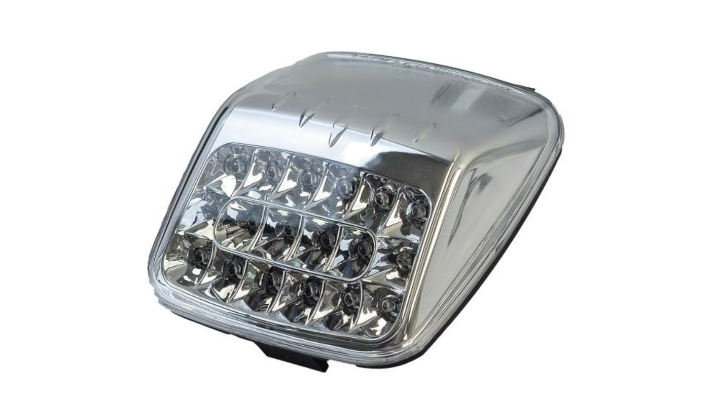 Fanale posteriore a LED per moto in vetro trasparente con alloggiamento cromato per Harley Davidson V-ROD 02-08