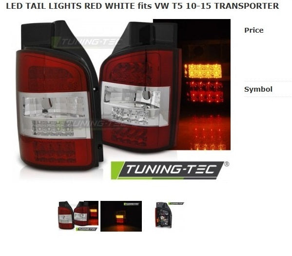 VW T5 TRANSPORTER BUS 2009-2015 LED DAYTIME REAR LIGHTS