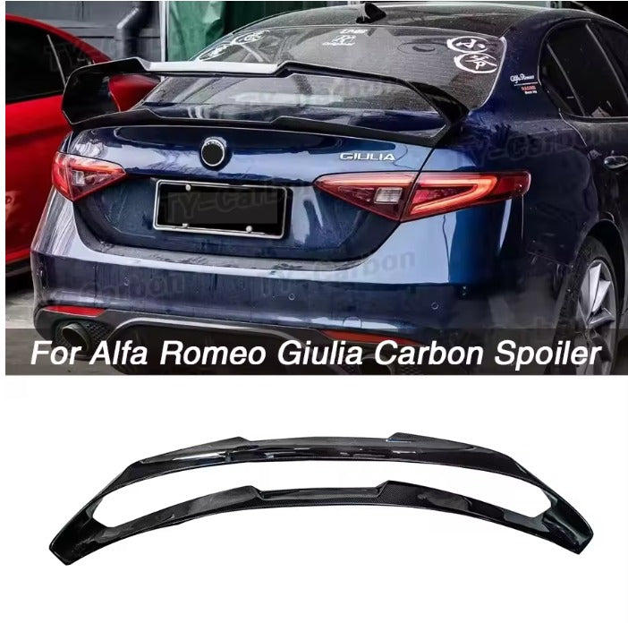 Per Alfa Romeo Giulia Boot posteriore in fibra di carbonio di alta qualità Ala Spoiler Tetto posteriore Ala Tronco Labbro Boot Cover GTA Style 2015-2021