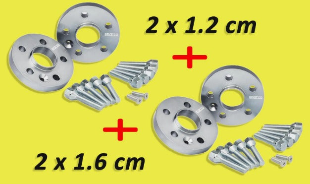 DISTANZIALI SPARCO 12 + 16 mm - VOLKSWAGEN GOLF 7 VII - DAL 2012