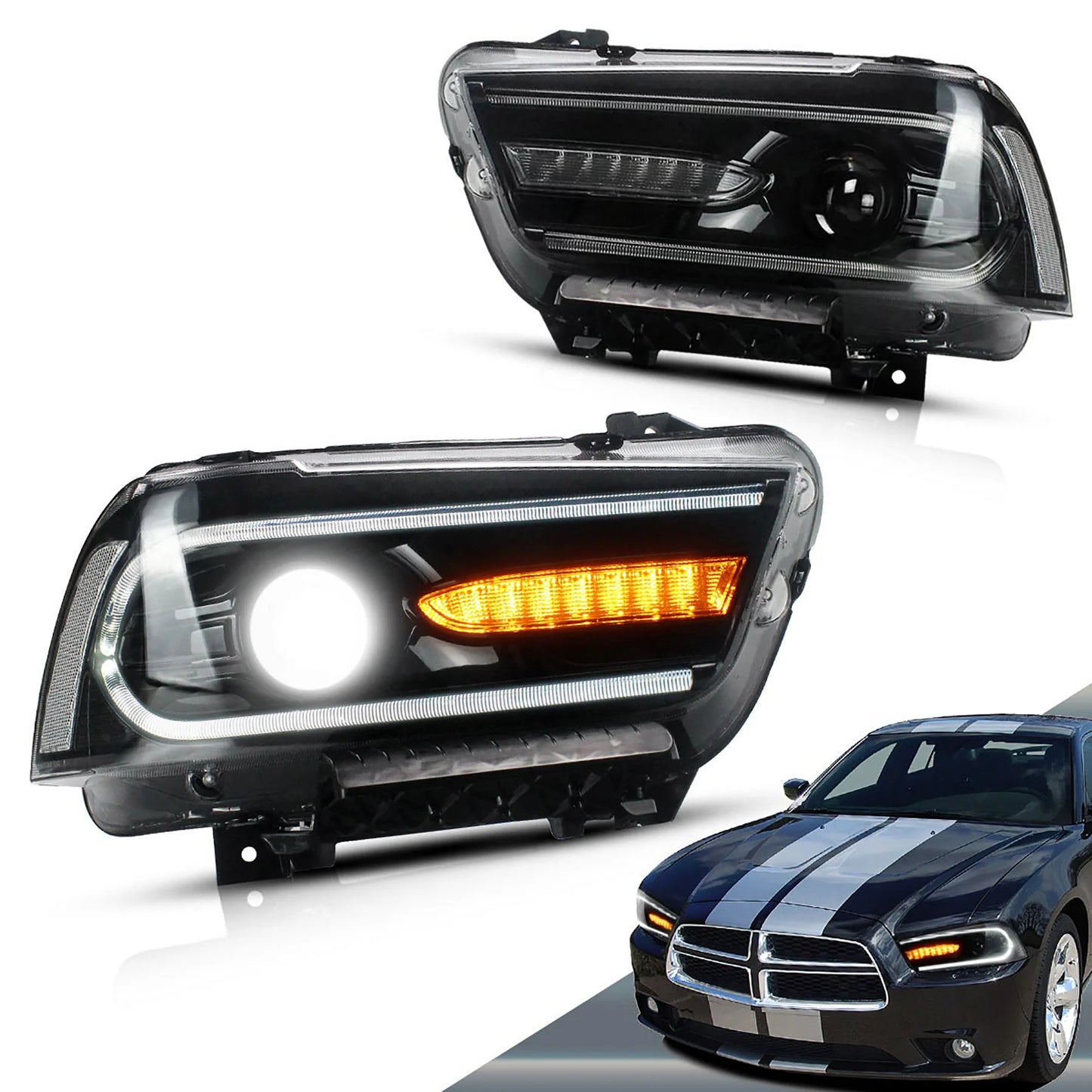 Fari per proiettori a doppio raggio per Dodge Charger 2011-2014 (versioni con guida a destra e sinistra)