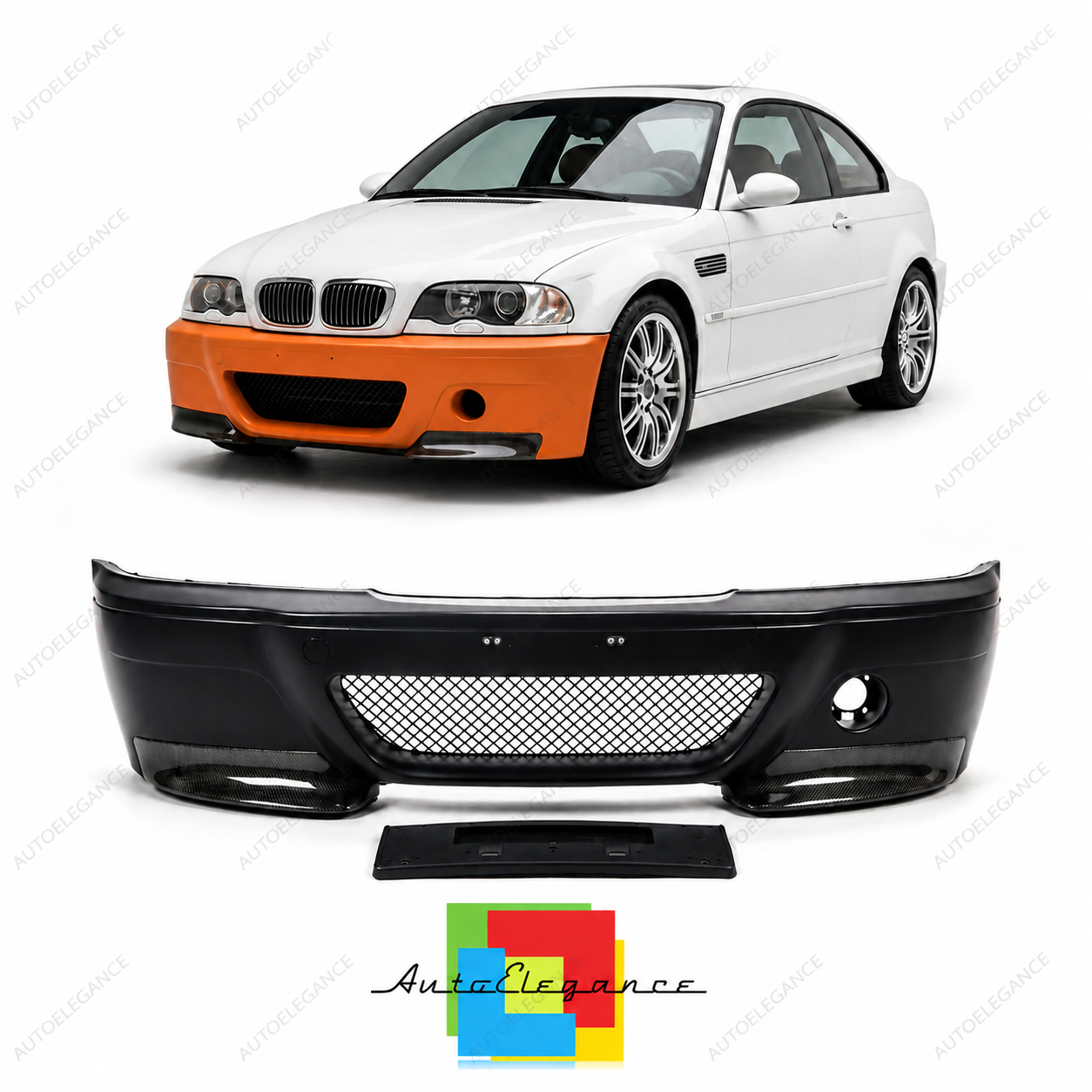 👉Paraurti Anteriore con Splitter Carbonio addato per BMW E46 M3 2000-2006👈