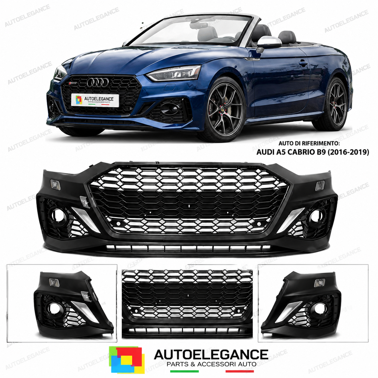 PARAURTI ANTERIORE AUDI A5 17-20 LOOK RS5 PDC SRA