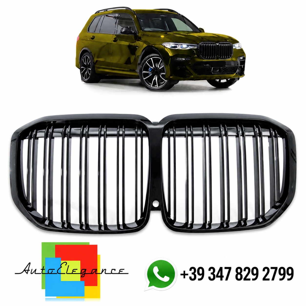👉Griglia a doppia linea lucida nera adatta per BMW X7 G07 2019-2022👈