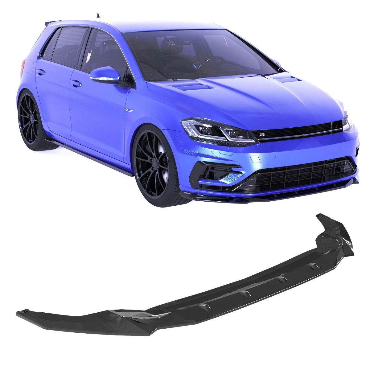 2410⭐Splitter anteriore adatto per Volkswagen Golf Mk7.5 R / R-Line (2016–2020)⭐