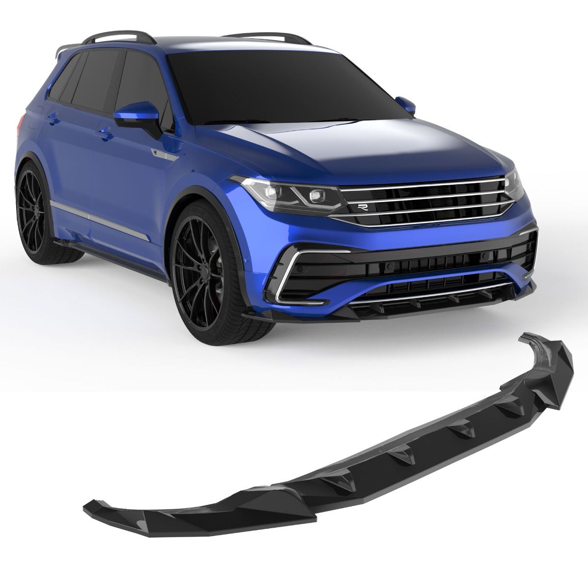 2427⭐Splitter anteriore adatto per Volkswagen Tiguan R R-Line Mk2 Flift 20–24⭐
