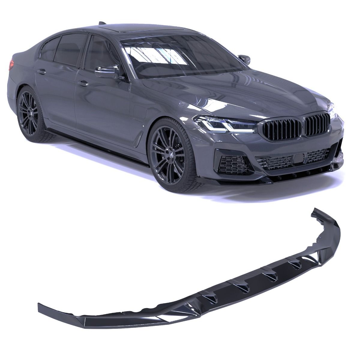 2348⭐Splitter anteriore adatto per BMW Serie 5 G30 Facelift M-Pack (2020-2023)⭐