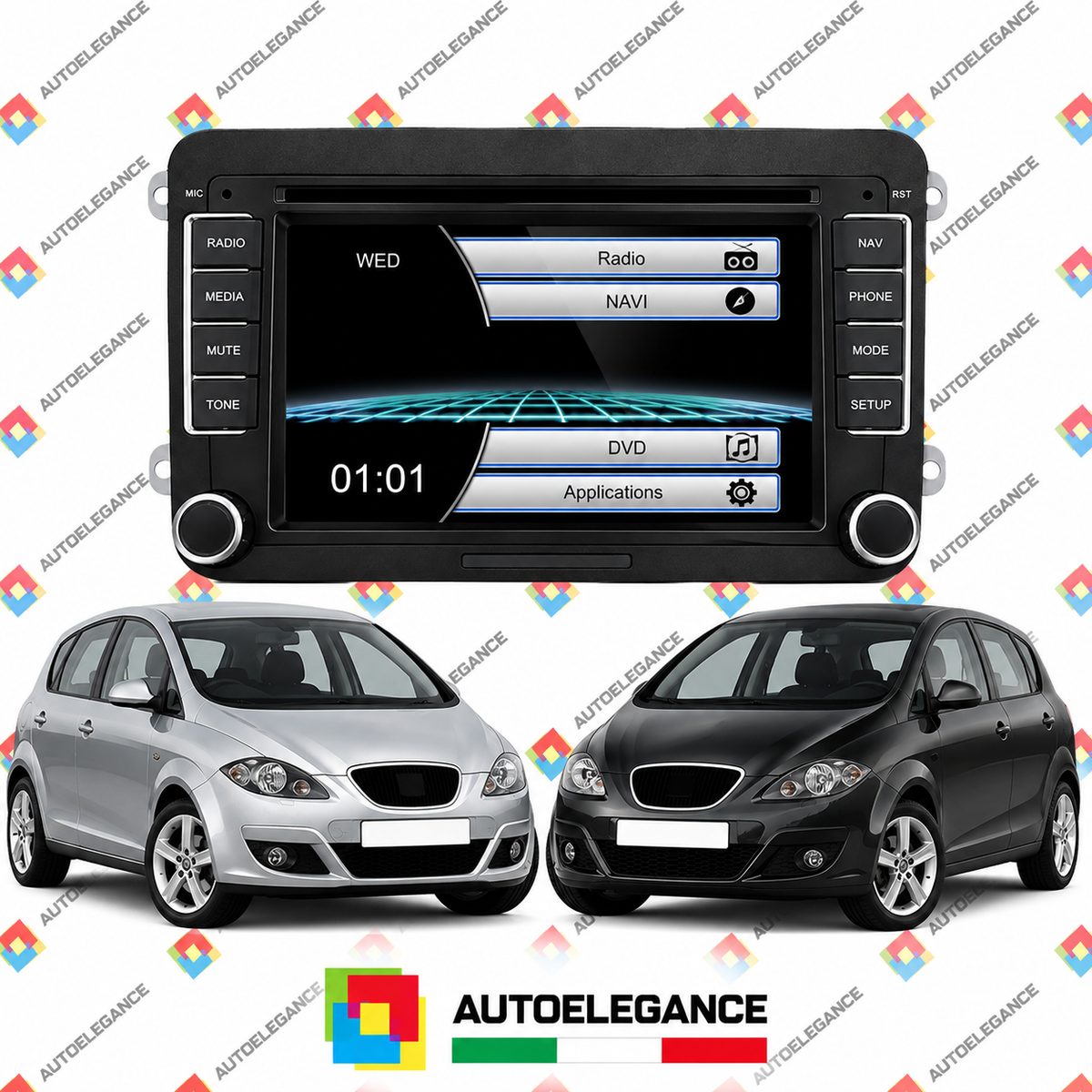 RADIO NAVIGATORE 7" ADATTO PER SEAT USB GPS TOUCH HD 2004-2016