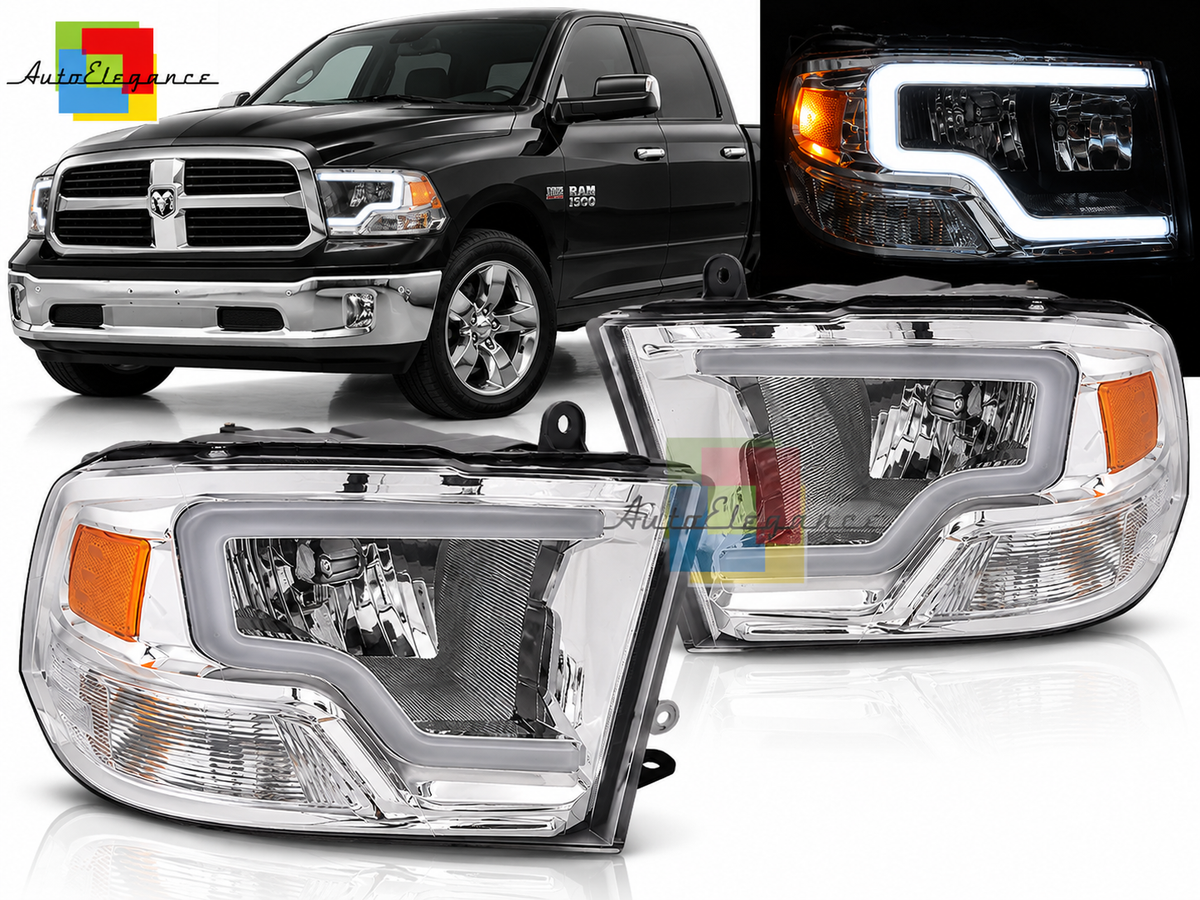 FARI ANTERIORI CROMATI ADATTI PER DODGE RAM 09-18