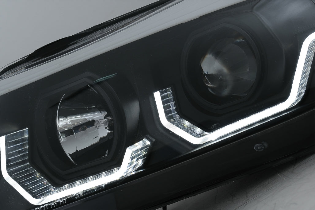 ✔️Fari 3D LED Angel Eyes adatti per BMW Serie 3 E90 E91 2005-2008 LHD Nero