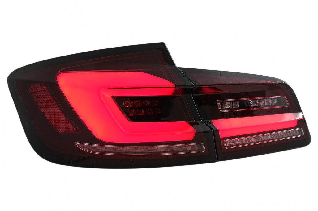 Full LED bar rear lights suitable for BMW 5 Series F10 (2011-2017) Smoke red dynamic sequential turn signal