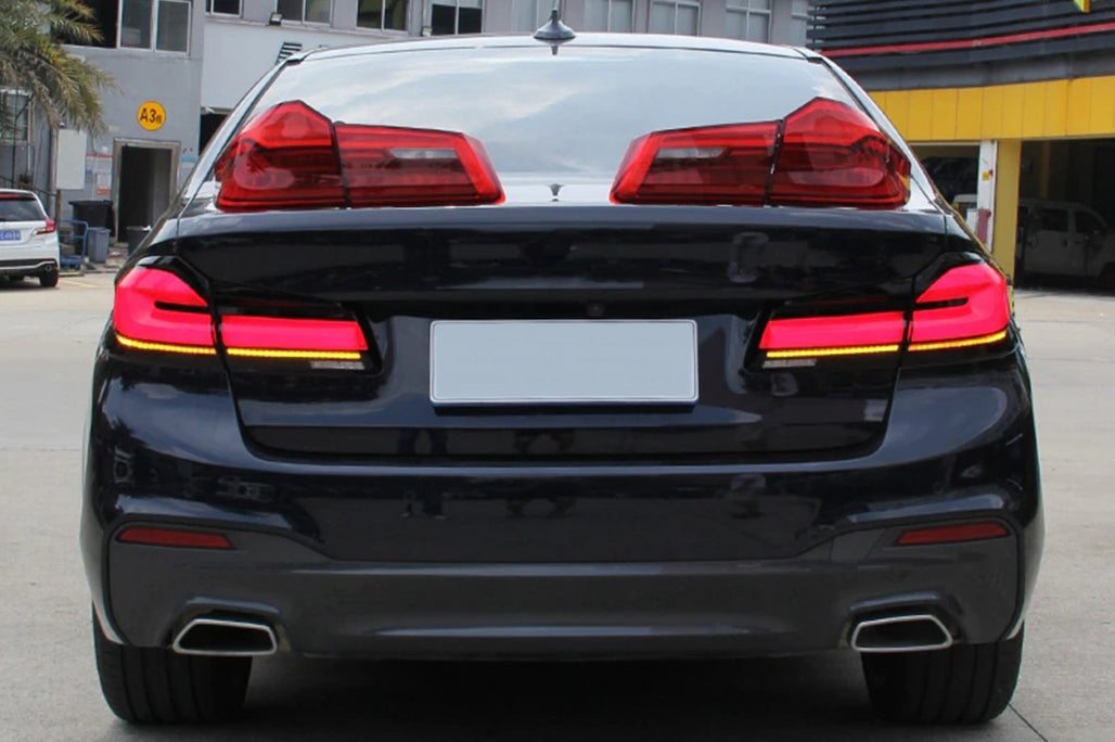 Full LED rear lights suitable for BMW 5 Series G30 Sedan (2017-2019) LCI design with dynamic sequential cornering lights