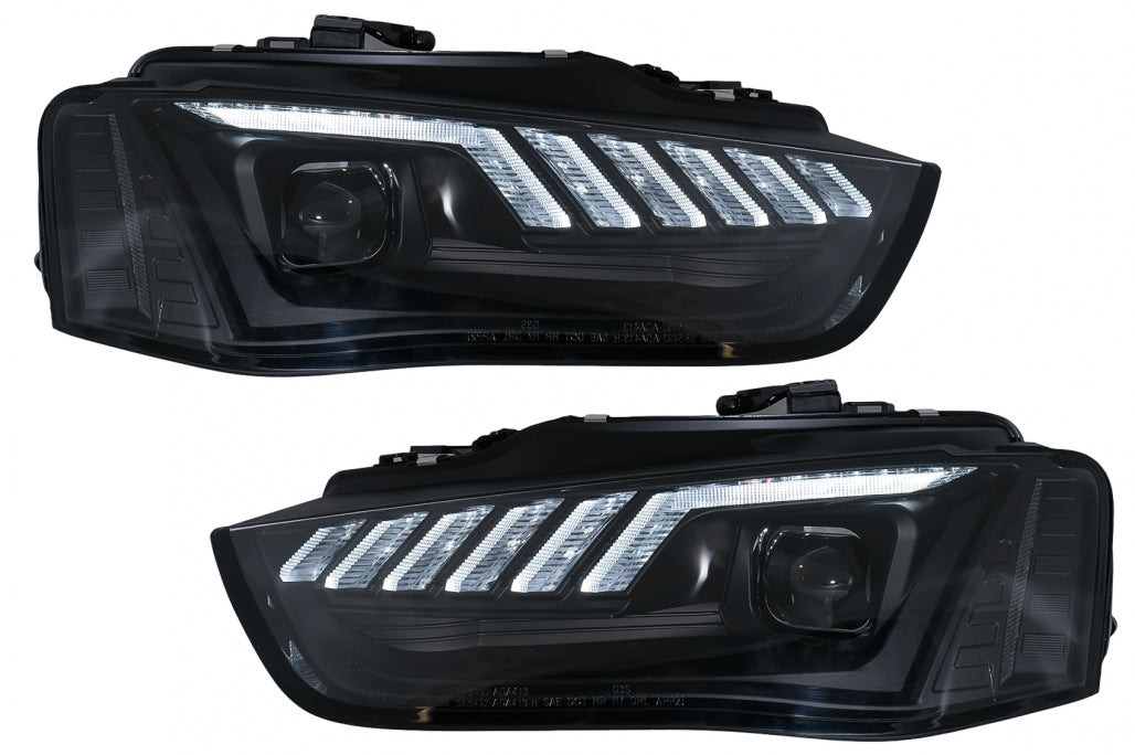 LED DRL Xenon Headlights Suitable for AUDI A4 B8.5 Facelift (2012-2015) Dynamic Sequential Turn Signal Light Black