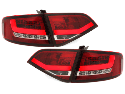 LED Rear Lights Suitable for Audi A4 B8 8K Sedan (2007-2010) Red Transp