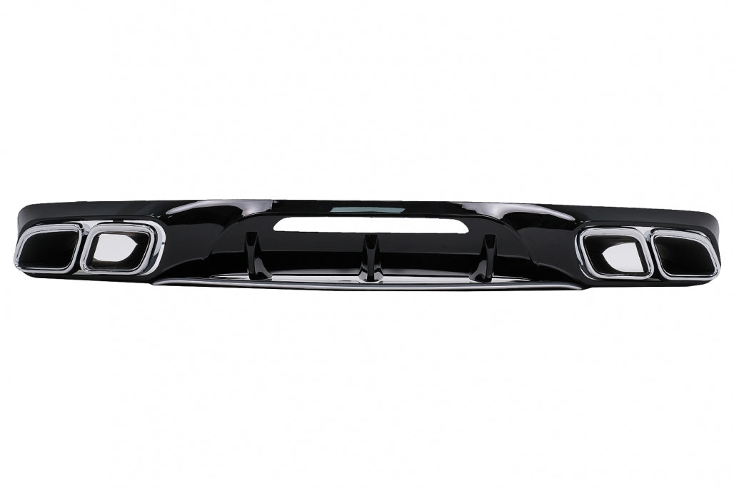 Rear Bumper Diffuser with Exhaust Muffler Tips suitable for Mercedes CLS Sedan W218 Shooting Brake X218 Sport Line (2011-2014)