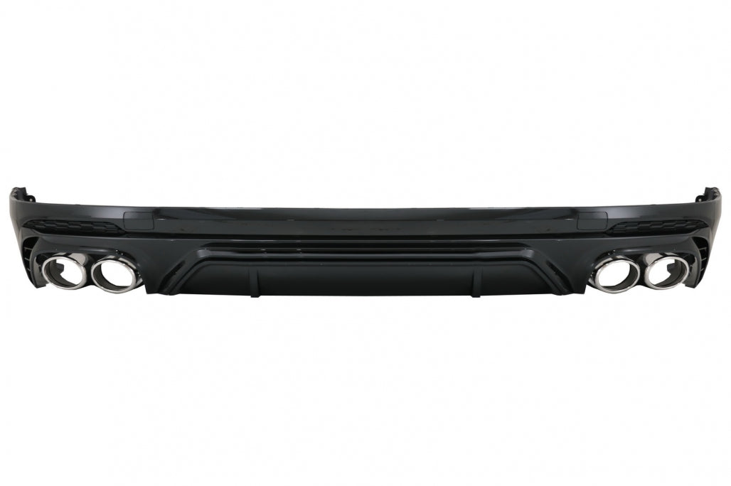 Diffusore Mantovana Spoiler Paraurti Posteriore Doppia Uscita adatto per Audi Q5 SUV FY S-Line (2018-2020) con Terminali Marmitta Scarico Argento
