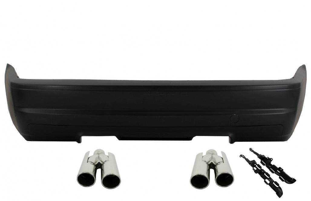Paraurti posteriore adatto per BMW Serie 3 E46 (1998-2005) Diffusore M3 CSL Design con terminali di scarico