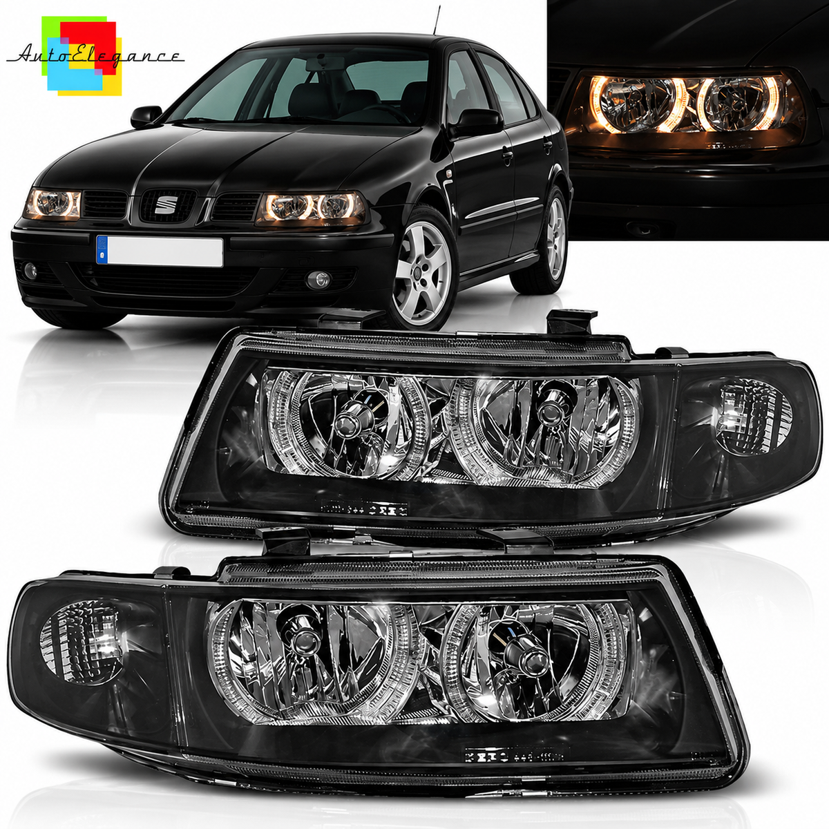 FARI ANGEL EYES NERI ADATTI PER SEAT LEON / TOLEDO 04.99-08.04
