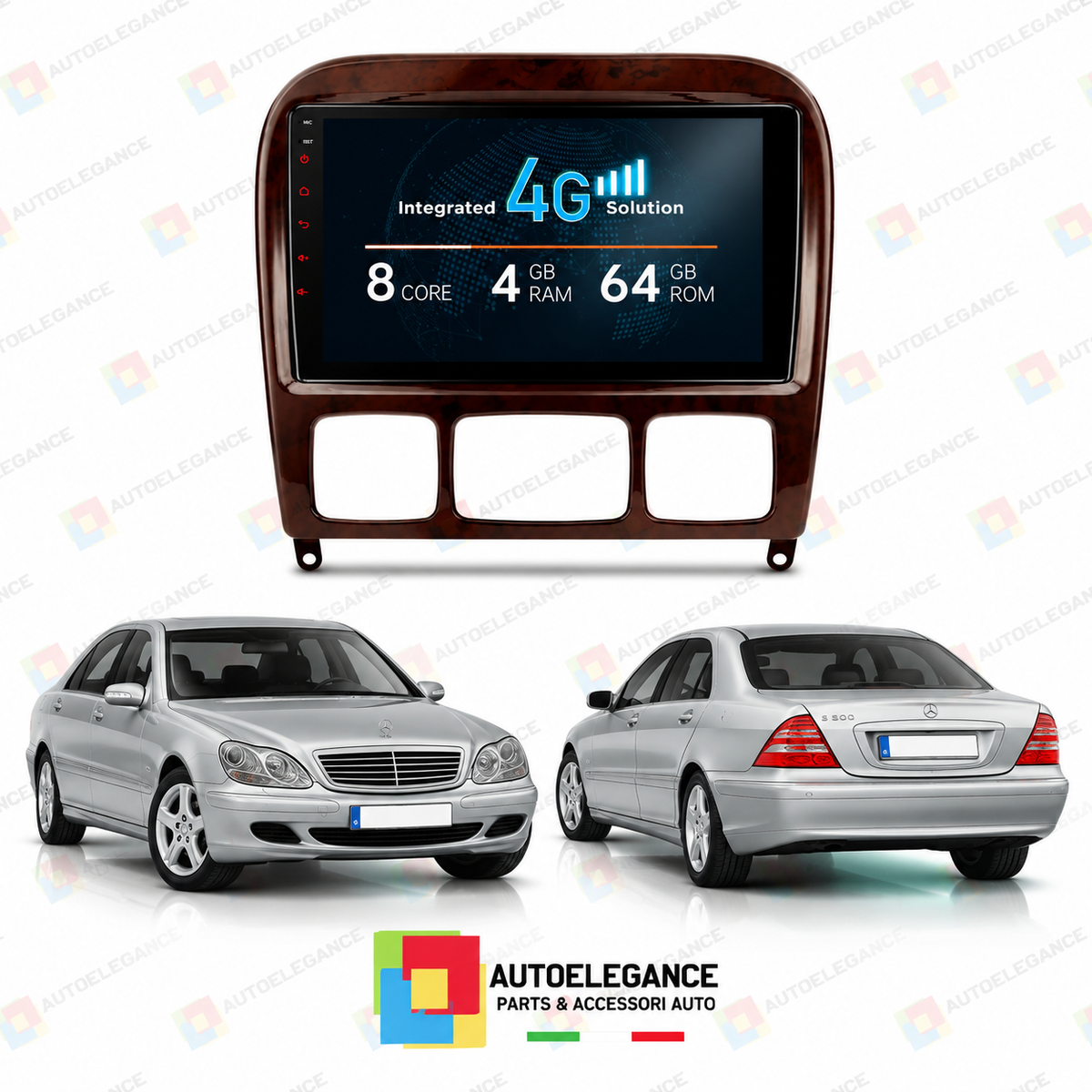 RADIO GPS ANDROID 10 ADATTO PER MERCEDES CLASSE S W220 98-05 4G