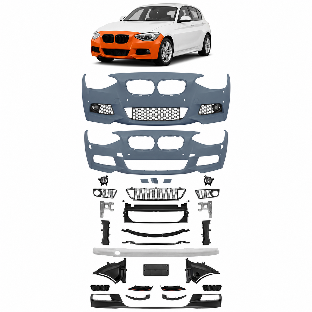 👉Paraurti anteriore con PDC SRA adatto per BMW Serie 1 (F20 F21) 2011-2015👈