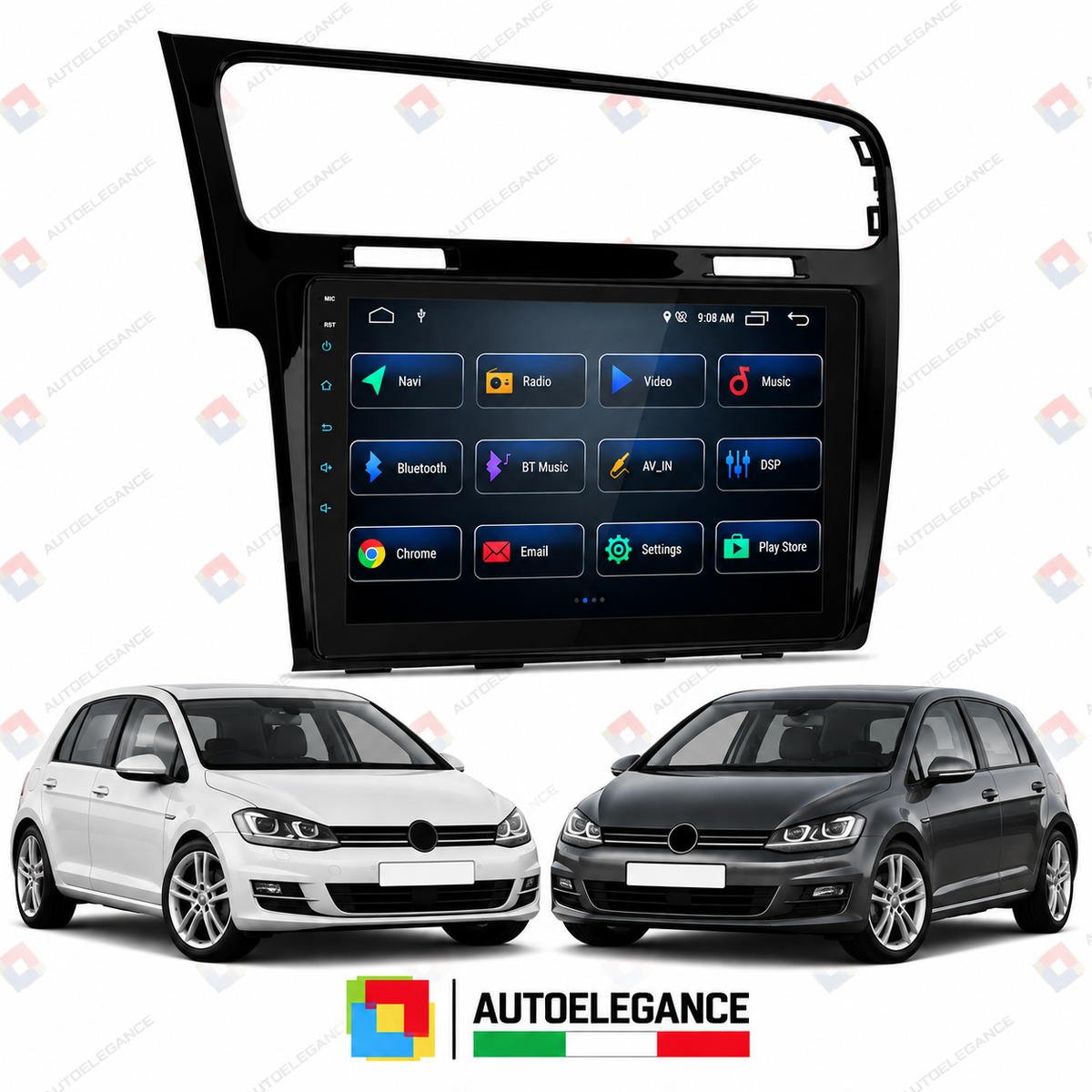 RADIO GPS ANDROID 12 ADATTO PER VOLKSWAGEN VW GOLF 7 SCHERMO TATTILE