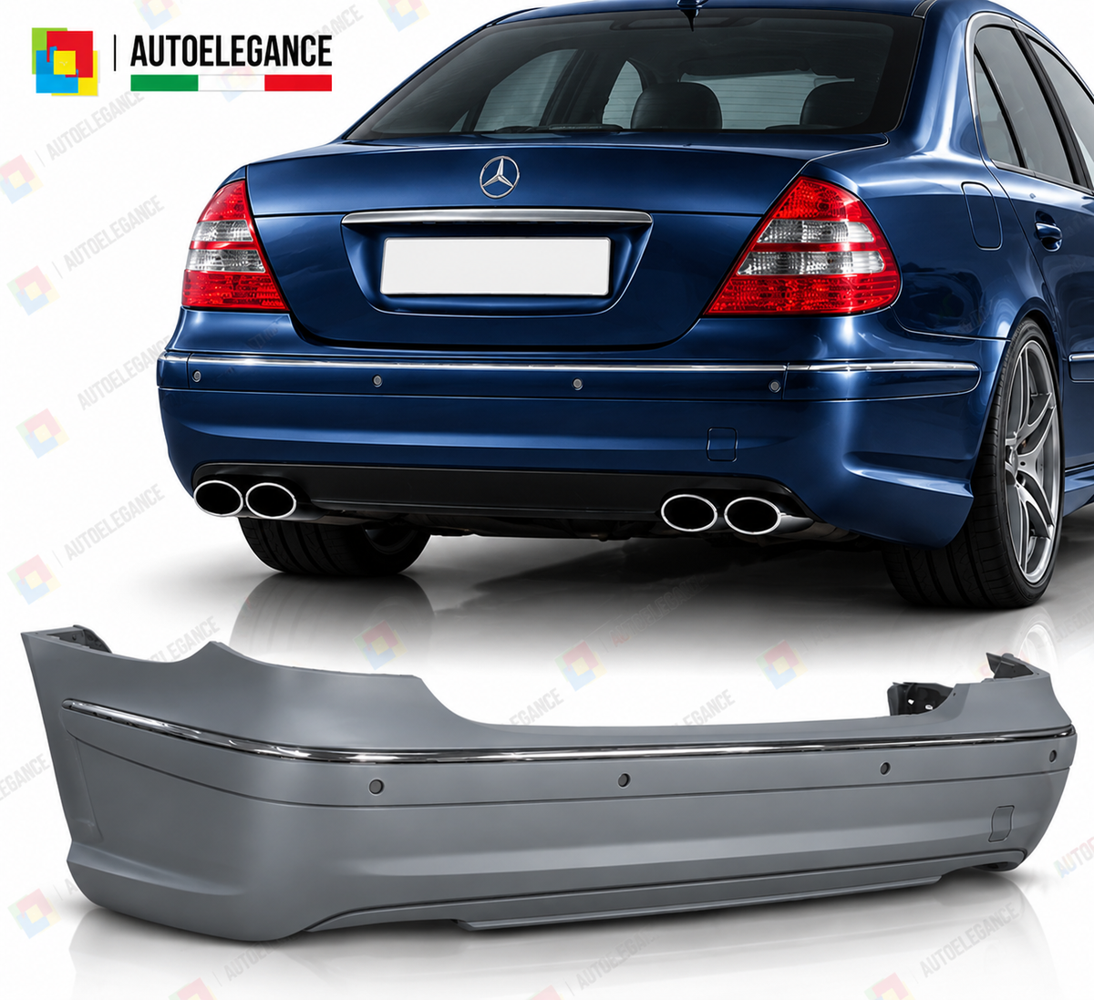 PARAURTI POSTERIORE SPORT PDC ADATTO PER MERCEDES W211 02-06 LOOK AMG